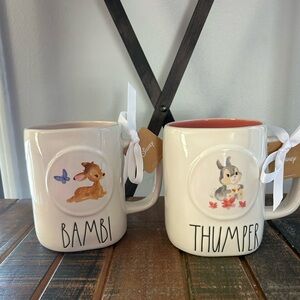 Rae Dunn Disney BAMBI And THUMPER Mug Set Deer And Bunny NEW